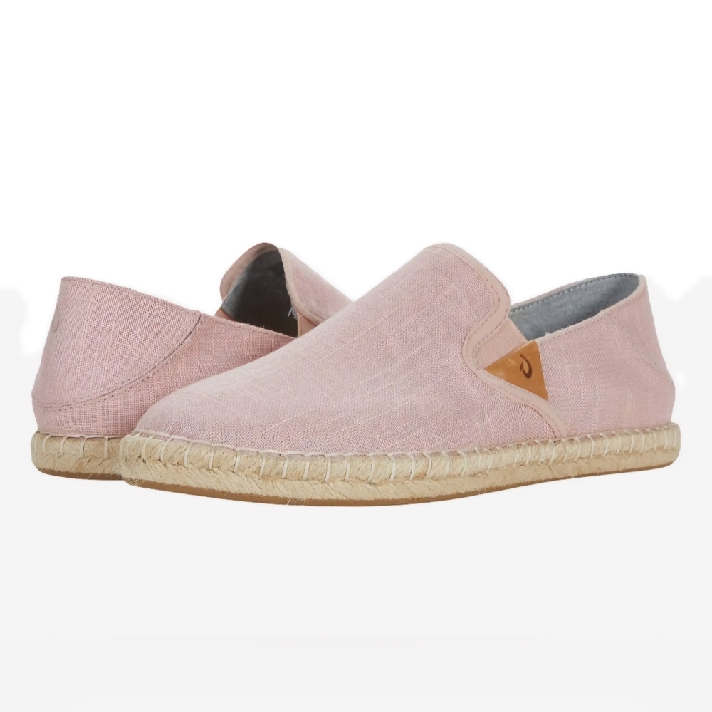 Olukai Women's Kaula Pa'a Kapa Convertible Espadrille~PINK CANVAS ~SIZE 6.5 *NEW